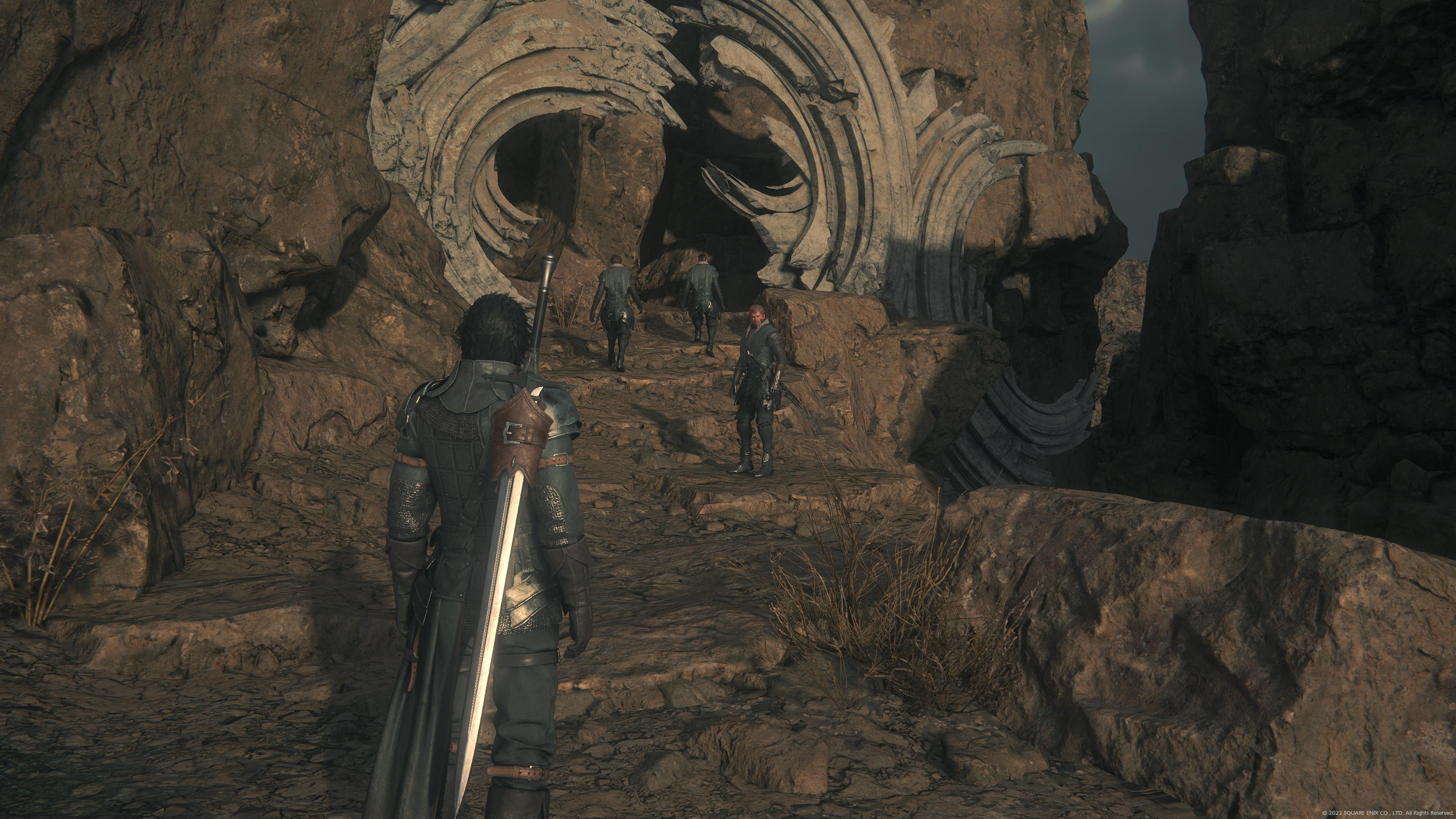 Clive walking with some other dudes